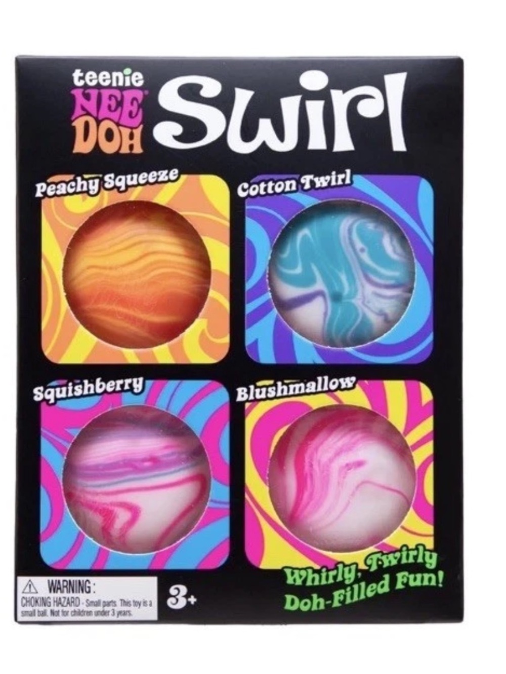 Nee Doh Tennie Swirl Schylling 4 Pack Groovy Glob Stress Ball Squishy Toy New
